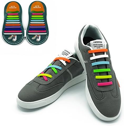 No Tie Shoelaces For kids And Adults Elastic Silicone Shoelaces For Running Sneaker Shoes Waterproof Multicolors