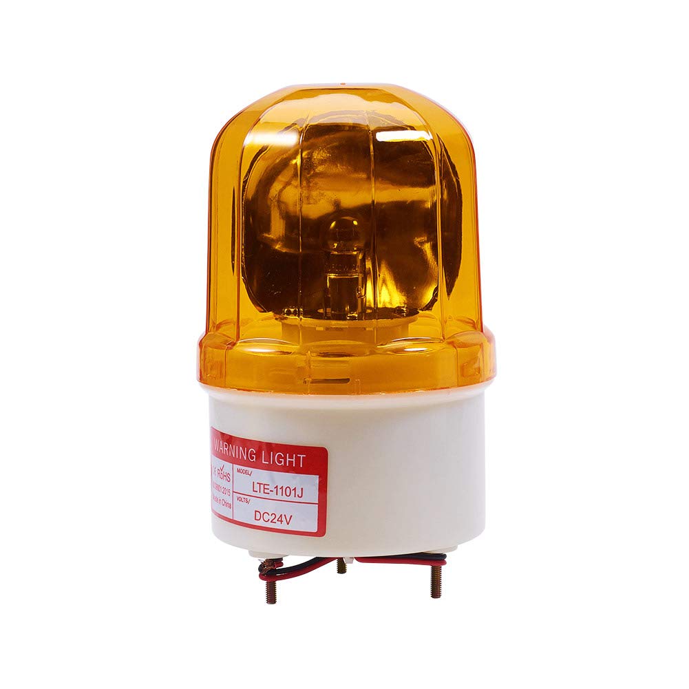 Othmro LTE1101J Warning Light 24V 1W Yellow Buzzer Sound 90 db Flash Signal Lamp Bright Industrial Light 1Pcs