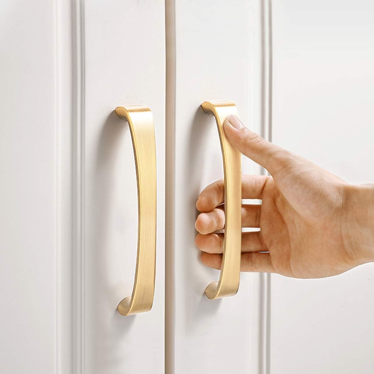 WEAVERBIRD Gold Kitchen Handles 4PCS/10PCS Arch Cabinet Handles Hole Center 96mm (3-3/4'') /128mm(5''), 10 Packs-gold - Image 4