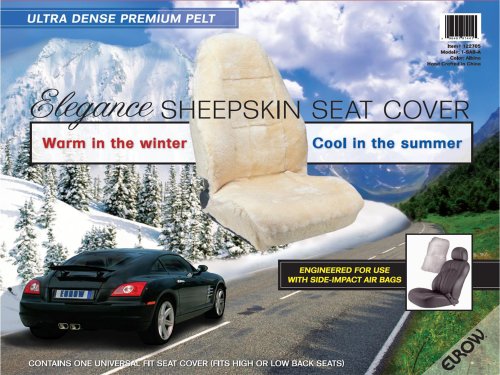 Eurow Sheepskin Seat Cover Universal Fit Premium Pelt - Champagne - Thumbnail 3