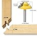 Yakamoz 1/4 Inch Shank 45 Degree Lock Miter Router Bit 1/2 Stock 45Degree Wood Locking Miter Joint Router Bit Milling Cutter Woodworking Tool for Wood MDF Plywood