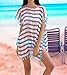 Chalier Womens Striped Chiffon Swimwear Bikini Swim Beachwear Swimsuit Cover up,A-white Stripe,One Size