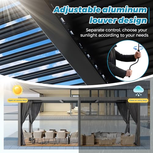 LVUYOYO Outdoor Louvered Pergola Review: 10' x 20' Adjustable Aluminum Patio Shelter image 20