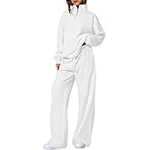 PRETTYGARDEN Womens Casual Two Piece Sets Fall 2026 Outfits Quarter Zip Sweatshirts Straight Leg Pants Sweatsuits Tracksuit