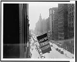 Photo: Flag,lynching,window,NAACP 69 Fifth Ave., New York City