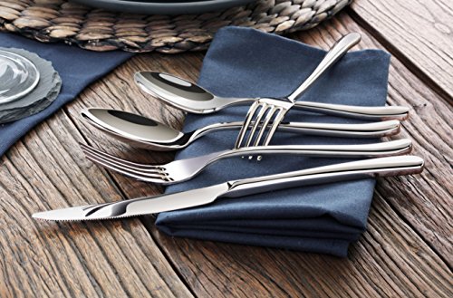 Artaste 56525 Rain II Forged 18/10 Stainless Steel Flatware 20 Piece Set, Service for 4, Silver - Thumbnail 3