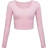 Lightweight Yoga Crop Tops Slim Fit Long Sleeve Workout Shirts for Women