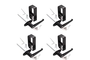 StartFine 4½" Shed Door Lock L-Handle Lock kit Keyed Alike Keys and Screws, 4-1/2" Stem Barn Playhouse & Chicken Coop Door Lock 4 Kits