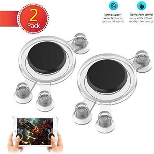 Mobile Game Joystick,Phone game controller Touch Screen Game Rocker Mini Joypad for iPhone iPad Android Smart Phone Tablet (Transparent-2 Packs)