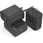 3Pack USB C Charger Block 20W, PD 3.0 Type C Wall Chargers Power Adapter | USBC Brick Cube Fast Charger for Phone Duo/18 Pro/17/16/15, Galaxy, Pixel, AirPods Pro-Black