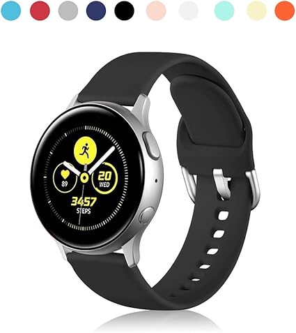 Amazon Com Hswai Compatible With Samsung Galaxy Watch 3 Bands 41mm Galaxy Watch Active 2 Bands 40mm 44mm Galaxy Watch Active Bands Galaxy Watch 42mm Bands Black L Electronics