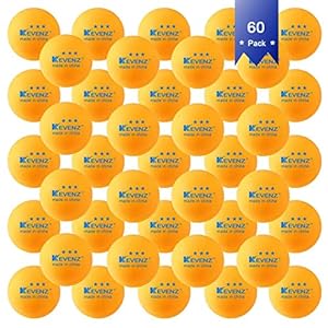 KEVENZ 60-Pack 3 Star Ping Pong Balls,Advanced Table Tennis Ball,Bulk Outdoor Ping Pong Balls, Orange