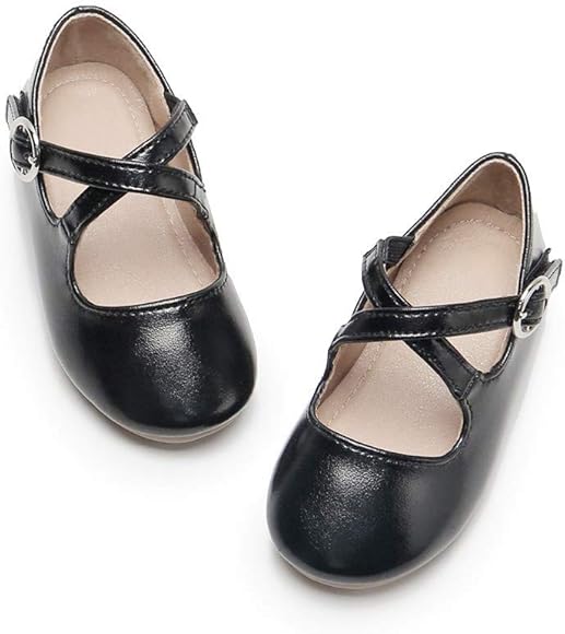 girls black flat shoes