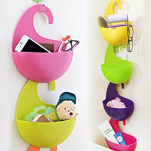 4 Pcs Colorful Multi-Purpose Hanging Basket, Agile-shop Multilayer Superposition Wall-hanging Eco-friendly Plastic Receive Storage Basket