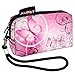 AUPET Pink Butterfly Design Digital Camera Case Bag Pouch Coin Purse with Strap for Sony Samsung Nikon Canon Kodak