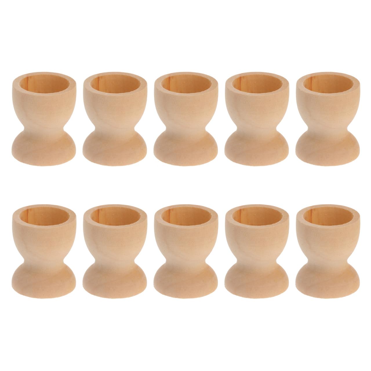 Amosfun 20Pcs Wooden Egg Cup Holders DIY Blank Unfinished Wooden Egg Stands Early Education Preschool Toys for Kids Craft Easter Birthday Baby Shower Party Supplies