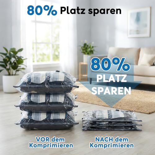 Travel Vacuum Bags for Clothes with Wireless Electric 60000Pa Pump, Pack of 15 Vacuum Storage Bags in 3 Sizes (40 x 50/40 x 60/50 x 60 cm), Save 80% Space for Travel Luggage and Storage