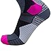 Thermal Compression Ski Socks – Warm Socks for Skiing and Snowboarding (S, Black/Neon Pink)