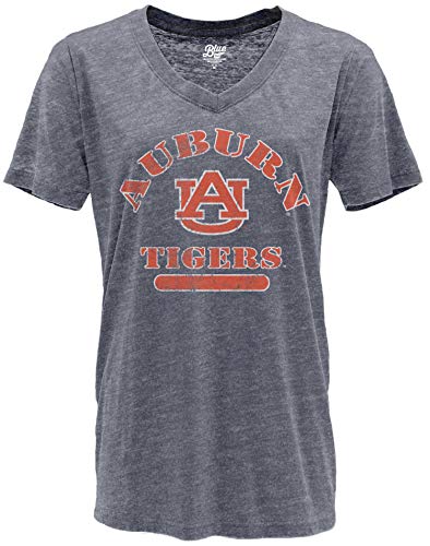 Blue 84 Women's Auburn Tigers V-neck Burnout T Shirt, Auburn Tigers Navy, XX-La…