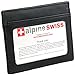 Alpine Swiss Mens Leather Money Clip Front Pocket Wallet Black