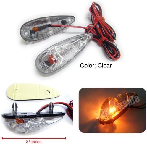 MIT Motors - CLEAR - Mini Universal Motorcycle Turn Signals Blinker Indicator - SUZUKI GSXR 600 750 1000 1100 1300 HAYABUSA B-KING SV DL 650 S 1000 S TL1000R TL1000S V-STROM