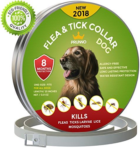 NEW 2018 Dog Flea Collar 8 Months Protection Hypoallergenic Waterproof Tick Collar for Dogs - Adjustable Flea and Tick Prevention for Dogs - Natural Dog Flea and Tick Control 