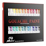 Madisi Gouache Paint Set - 24 Vivid Colors, 12 ML Tubes