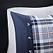 Comfort Spaces Casual Comforter Set Sporty Design, Vibrant Color, Active Lifestyle Boys Bedroom Décor, All Season Soft Microfiber Bedding Set, Decorative Pillow, Sham Blue Plaid Queen 4 Piece