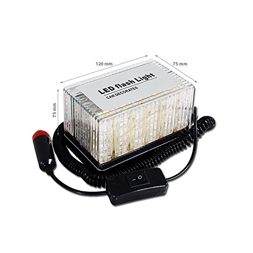 BININBOX 48 LED Truck Magnetic Base Top Emergency Hazard Warning Strobe Flash Light (Amber)