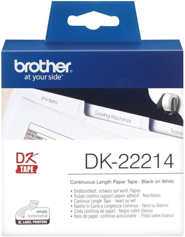 Brother DK-22214, White, Roll (1.2 cm x 30.5 m) thermal paper, for Brother QL-1050, 1060, 500, 550, 560, 570, 580, 600, 650