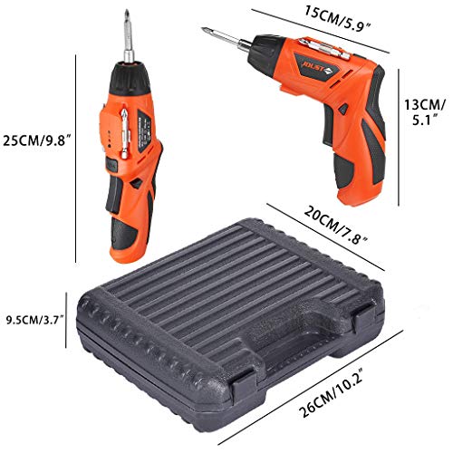 Samoii Cordless Screwdriver, Electric Screwdriver, 4.2V 500mAh Li-ion with Battery Indicator, 45PC Free Accessories, USB Rechargeable, Lightweight and Easy for Small Home Projects【USA】 - Thumbnail 4