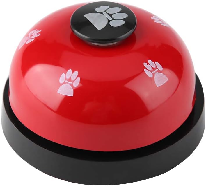 Tnfeeon Pet Training Bells, Iron Sturdy Cute Cartoon Pet Bell Dog Puppy Pet Potty Training Bells Doggy Door Bell for Dog Cat(Red)