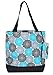 Ever Moda Fashion Tote Bag, Floral Print (Black Teal Grey)
