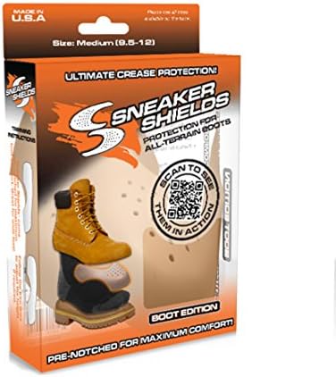 6 Pack - Sneaker Shields - Boot Toe Box Decreaser, Anti Crease Wearable Inserts for Boots - Keep Them Crease Free - Pre Notched Boot Shield (Small (Men's 6-9 / Women's 7-10))