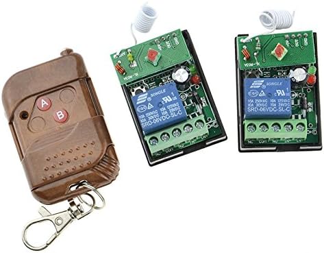 DC 6V One Transmitter 2 Receiver Peachwood 1 Channel Relays Wireless RF Remote Control Light Switch 433Mhz