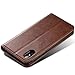 iPhone 8, 5.8 inches, PU Leather Wallet Phone Case iPhone Case with Card Holder Kickstand Protective Flip Cover Brown Cover