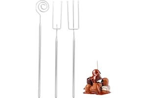Ciieeo Stainless Steel Fondue Fork Set, 3Pcs Chocolate Dipping Tools, Ergonomic Design, Dishwasher Safe, 7.86 Inch, Silver