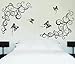 Hot Fashion Removable Vinyl DIY Black Nursery Flowers Vine and Beautiful Butterfly Wall Corner Decals Wall Sticker Murals Home Art Decor for Girls Kids Bedroom Living Room Home Decorations