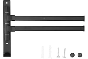 Towel Bar Wall Mounted Rotating Collapsible Space Aluminum Towel Rack for Bathroom