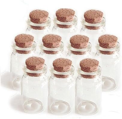 Amazon Com Small Glass Mini Bottles With Cork Top 1 5 40mm 10pk Charms Favors Weddings By Ecrafty Com Arts Crafts Sewing