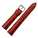 12mm Women's Dark Red Genuine Replacement Leather Watch Band Alligator Grain Matte Finish with Low Gloss