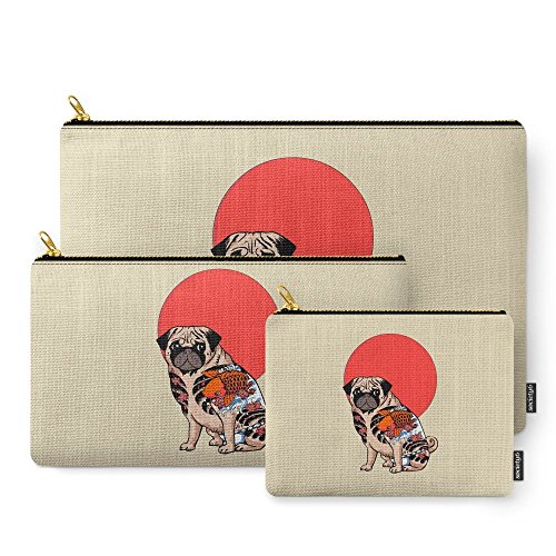 Society6 Yakuza Pug Carry-All Pouch Set of 3
