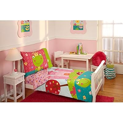 Everything Kids Colorful Fairytale Frog Prince Toddler Bedding Set for Girls (3 Piece in a Bag)