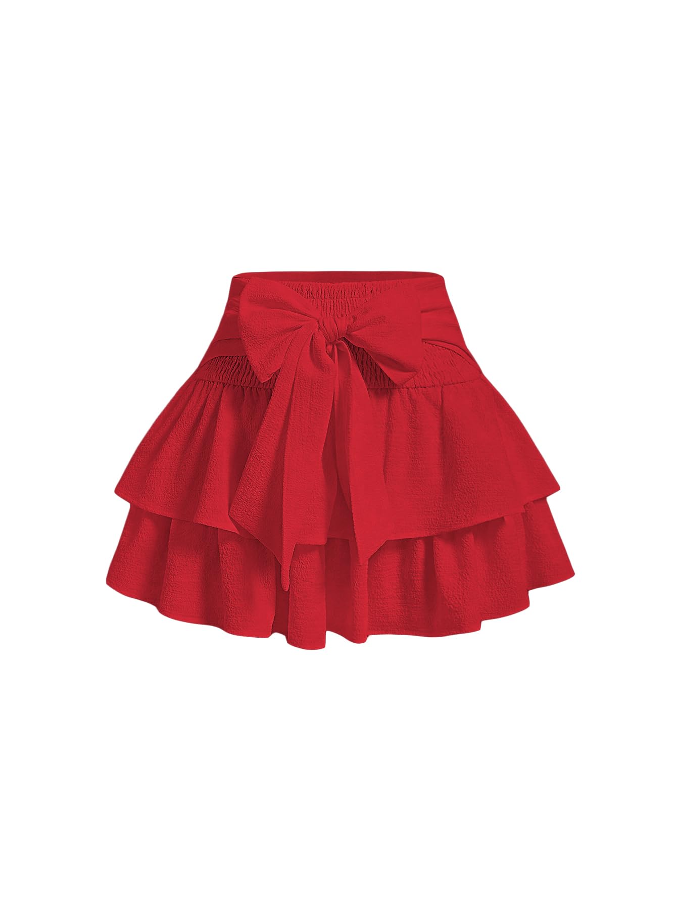Layered Sweetheart Neck Bow Front Mini Cami Dress main image 1
