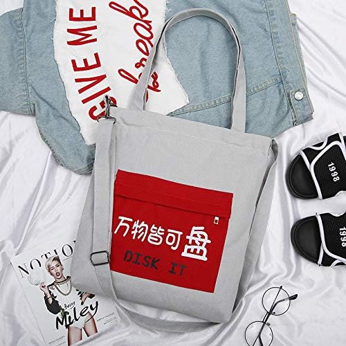 Wpackbag Japanese-style Cartoon Printed Lazy Sail Cloth Crossbody Bag Female Korean-style Ulzzang College Wind Students One-shoulder Big Bag Tide