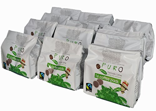 Puro Kaffeepads 192 Pads coffee pads für Senseo FAIRTRADE von Miko Kaffee Grosspackung (12 x 16 Pads)