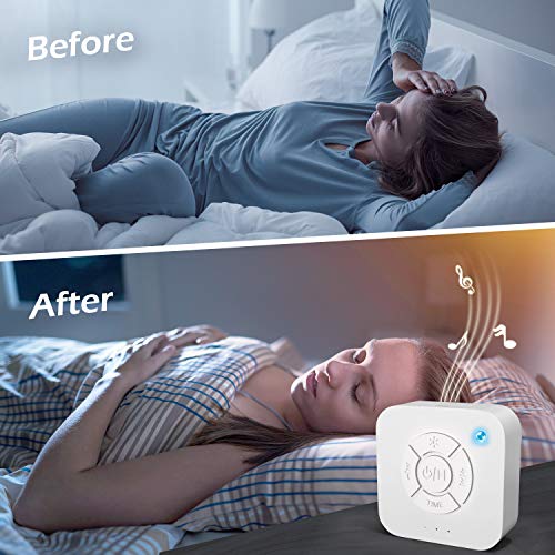 White Noise Machine,White Noise Sound Machine for Sleeping& Relaxation Sleep Sound Machine for Baby Adult Kid Natural Soothing Sound Sleep Therapy for Home Office Travel-Auto-Off Timer&Memory Function