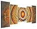 Wieco Art Orange Trees Dancing Couple 5 Piece Giclee Canvas Prints Wall Art Abstract Pictures Paintings for Living Room Bedroom Home Decorations Modern Stretched and Framed Conptemprary Artwork