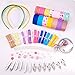 SUNNYCLUE 50 Sets Alligator Hair Clip Ropes Bands Kit Ribbon Hair Bows Hairpins Non-Slip Hair Barrettes Hair Accessories Sets for Teens