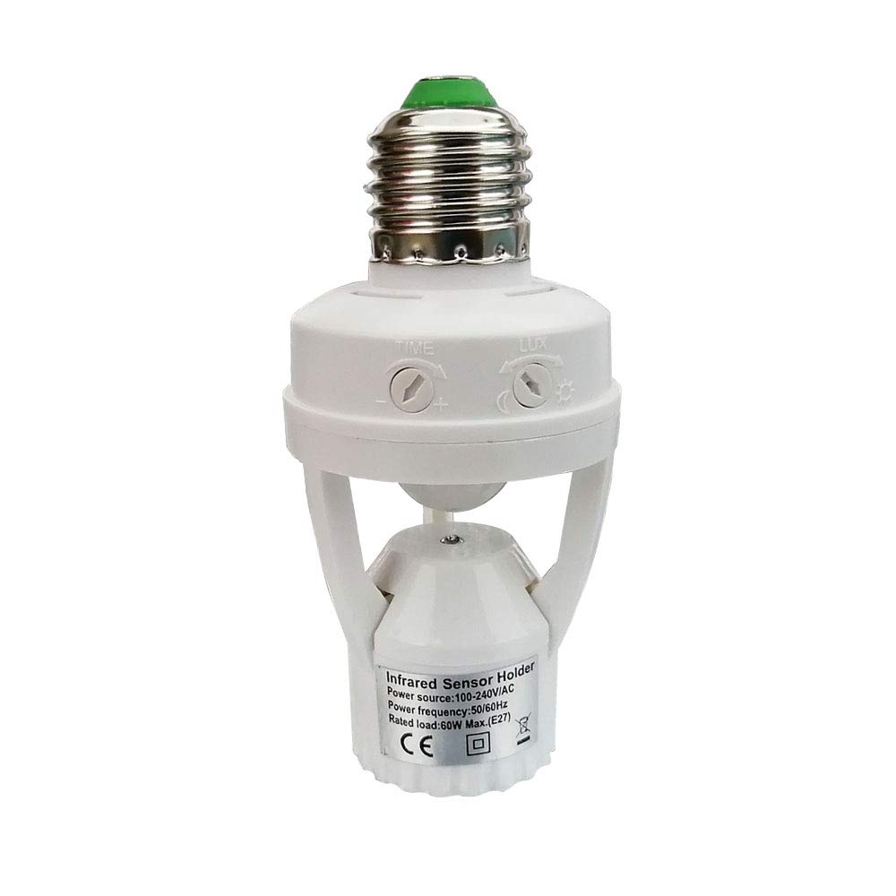 Photo 1 of Taigeguang PIR Motion Sensor Light Socket,E26/E27 Smart Lamp Bulb Holder Adapter Auto On/Off Light Control Suitable for Garage Basement Porch Storage Room Indoor Use Only
